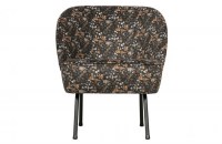 Vogue Fauteuil Fluweel Aquarel Flower Zwart
