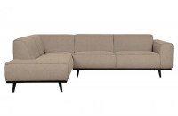 Statement Hoekbank Links Bouclé Beige