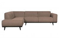 Statement Hoekbank Links Bouclé Nougat