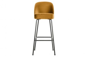 Vogue Barstoel 80cm Fluweel Mosterd