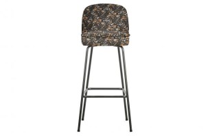 Vogue Barstoel 80cm Fluweel Aquarel Flower Zwart