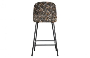 Vogue Barstoel 65cm Fluweel Aquarel Flower Zwart
