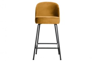 Vogue Barstoel 65cm Fluweel Mosterd