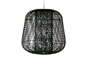Moza Hanglamp Bamboe Zwart 100x100cm