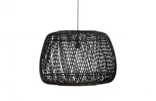 Moza Hanglamp Bamboe Zwart 70x70cm