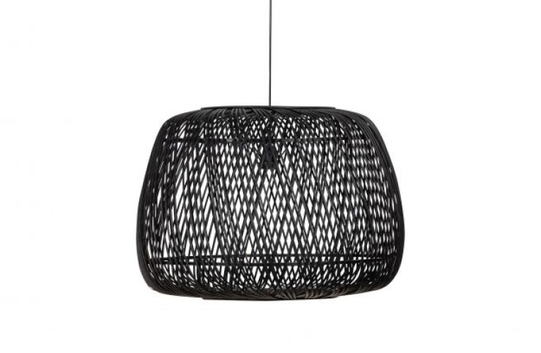 Moza Hanglamp Bamboe Zwart 70x70cm