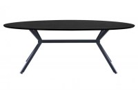 Bruno Eettafel Ovaal Mdf Zwart 220x100cm