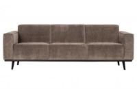 Statement 3-zits Bank 230 Cm Brede Platte Rib Taupe