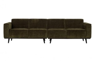 Statement 4-zits Bank 280 Cm Platte Brede Rib Warm Groen