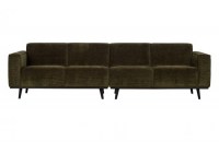 Statement 4-zits Bank 280 Cm Platte Brede Rib Warm Groen