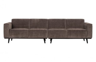 Statement 4-zits Bank 280 Cm Platte Brede Rib Taupe