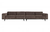Statement Xl 4-zits Bank 372 Cm Platte Brede Rib Taupe