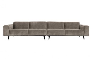Statement Xl 4-zits Bank 372 Cm Platte Brede Rib Clay