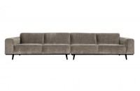 Statement Xl 4-zits Bank 372 Cm Platte Brede Rib Clay