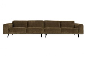 Statement Xl 4-zits Bank 372 Cm Platte Brede Rib Rock