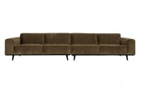 Statement Xl 4-zits Bank 372 Cm Platte Brede Rib Rock