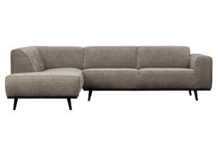Statement Hoekbank Links Platte Brede Rib Clay