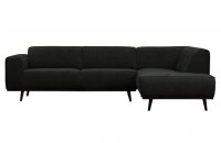 Statement Hoekbank Rechts Platte Brede Rib Graphite