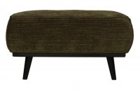 Statement Hocker Brede Platte Rib Warm Groen 80x55cm
