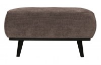 Statement Hocker Brede Platte Rib Taupe 80x55cm