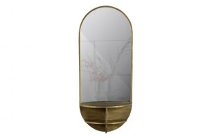 Look A Like Spiegel Met Planchet  Antique Brass