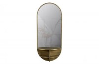 Look A Like Spiegel Met Planchet  Antique Brass