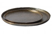 Set V 2 - Serving Plate Dienblad Metaal Antique Brass