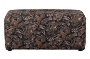Caleidoscoop Poef Printed Velvet Bq Zwart