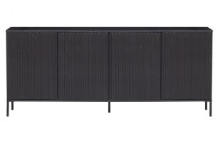 New Gravure Dressoir 200 Cm Grenen Zwart  [fsc]