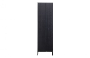 New Gravure Hoge Kast Met Lade Grenen Zwart [fsc]