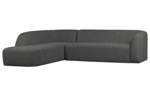 Sloping Hoekbank Links Grijs/zwart Melange