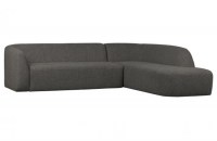 Sloping Hoekbank Rechts Grijs/zwart Melange