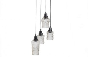 Multiple Hanglamp Met 4 Glazen Zwart/glas