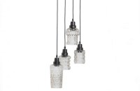 Multiple Hanglamp Met 4 Glazen Zwart/glas