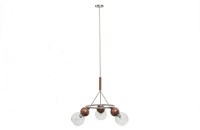 Babble Hanglamp 3 Bollen Glas Walnoot