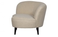 Sara lounge fauteuil links teddy off white