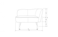 Sara lounge fauteuil rechts teddy off white