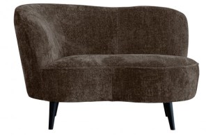 Sara Lounge Fauteuil Links Grof Geweven Stof Grijs/bruin