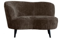 Sara Lounge Fauteuil Links Grof Geweven Stof Grijs/bruin