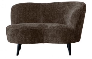 Sara Lounge Fauteuil Rechts Grof Geweven Stof Grijs/bruin