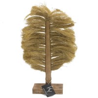  ibizastijl jutte decoratie veer op sokkel